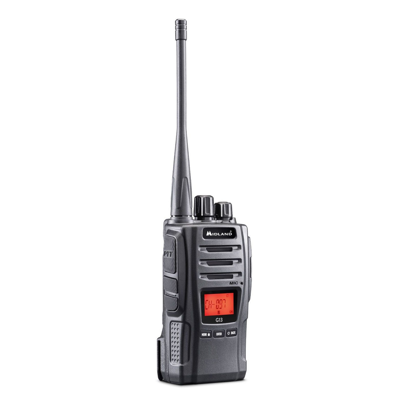 Midland G13 portable two-way radio, Walkie Talkie with 16 channels, IPX4 waterproof