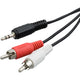 Câble audio prise stéréo 3,5 mm 2 prises RCA 1,5 mètres, câble audio stéréo, câble RCA