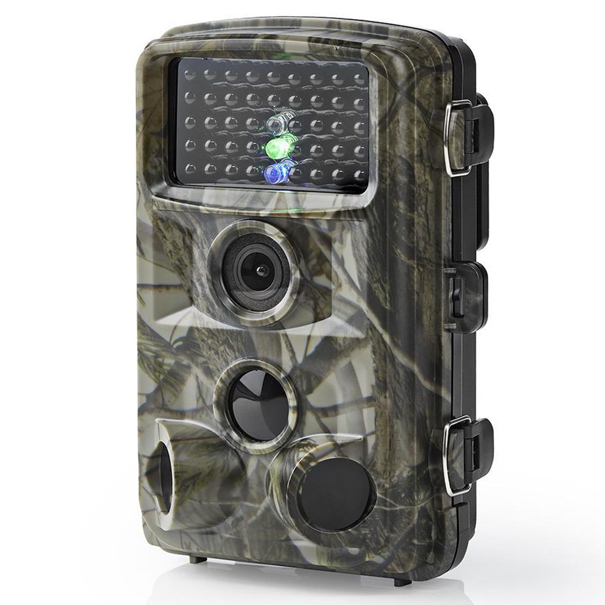 Nedis Fototrappola camouflage 1080p 30fps, camera 24MP con schermo da 2.4", IR nero senza luce, visione notturna, fotocamera con sensore di movimento, monitoraggio fauna selvatica
