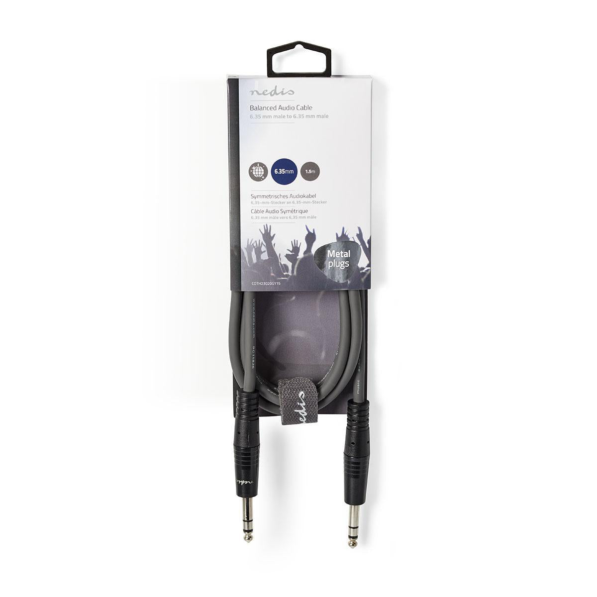 NEDIS Cavo audio, cavo audio maschio maschio, connettore toslink da 6.35 mm, 1.5 metri