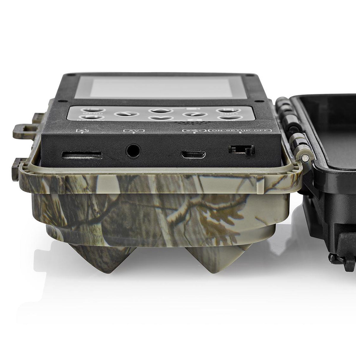 Nedis Fototrappola camouflage 1080p 30fps, camera 24MP con schermo da 2.4", IR nero senza luce, visione notturna, fotocamera con sensore di movimento, monitoraggio fauna selvatica