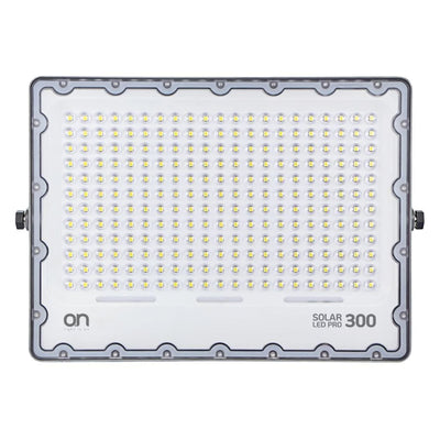 O.N Faretto solare da esterno con luce fredda, faro led con pannello solare e sensore per accensione automatica, lampada led da parete con fotovoltaico 4000K 3700lm