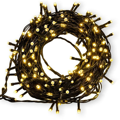 GESCO Catena luminosa interno / esterno 11m, luci led con 8 funzioni, 180 led luce calda, luci led decorative Natale, illuminazione casa, ghirlanda luce