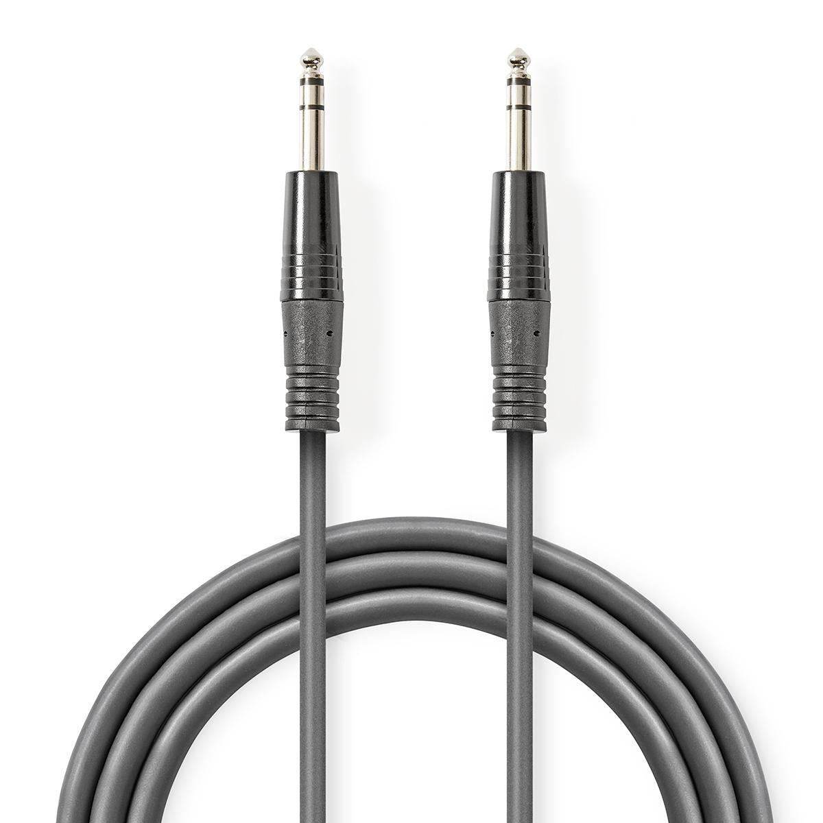 NEDIS Cavo audio stereo Jack maschio 6.35 mm, cavo di prolunga stereo da 6,35 mm con connettori placcati Nickel