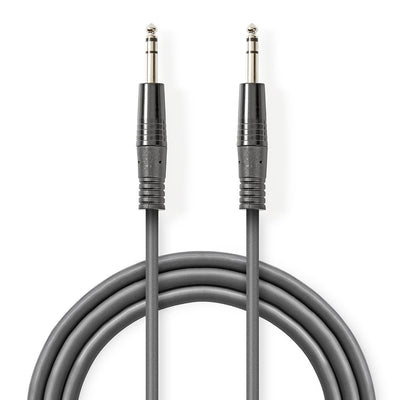 NEDIS Cavo audio stereo Jack maschio 6.35 mm, cavo di prolunga stereo da 6,35 mm con connettori placcati Nickel