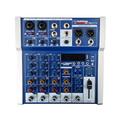 Audiodesign Pro Mixer audio professionale, console con 4 canali, bluetooth, 24 effetti DSP e ingresso Ottico Toslink