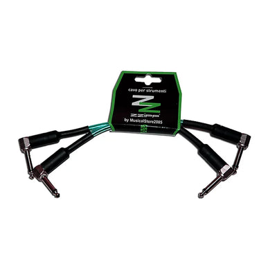 ZZIPP Set 2 cavi per strumenti, connettori Jack 6.35 mm mono a 90°, connettori Jack maschio