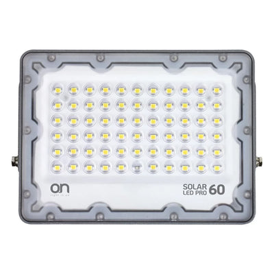 O.N Faretto solare da esterno con luce fredda, faro led con pannello solare e sensore per accensione automatica, lampada led da parete con fotovoltaico 4000K 1200lm