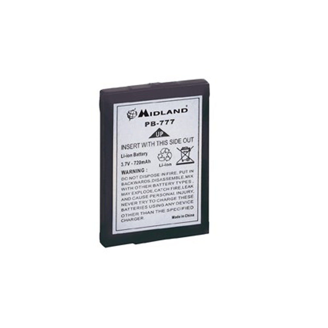 Piles rechargeables 650 mAh lithium 3,7 V Midland PB-777 compatibles avec ALLAN 777 et Onda C783