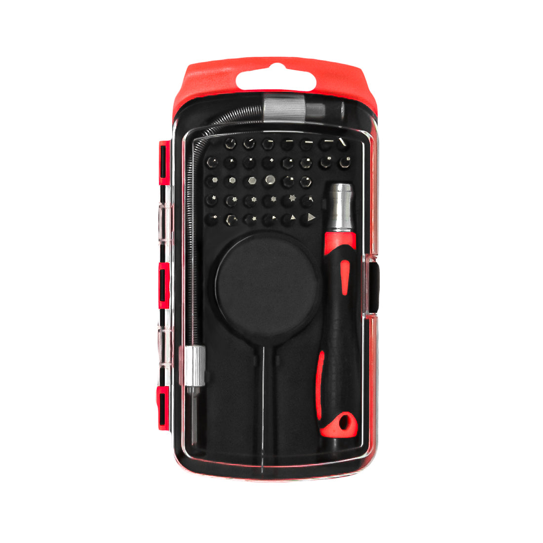 GBC 33 in 1 screwdriver set for electronic device maintenance, kit with magnifying glass and flexible extension, portable and hangable box