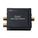 Mini convertisseur audio numérique vers analogique GBC, entrée Toslink et Coax RCA, sortie RCA L/R et prise stéréo 3,5 mm