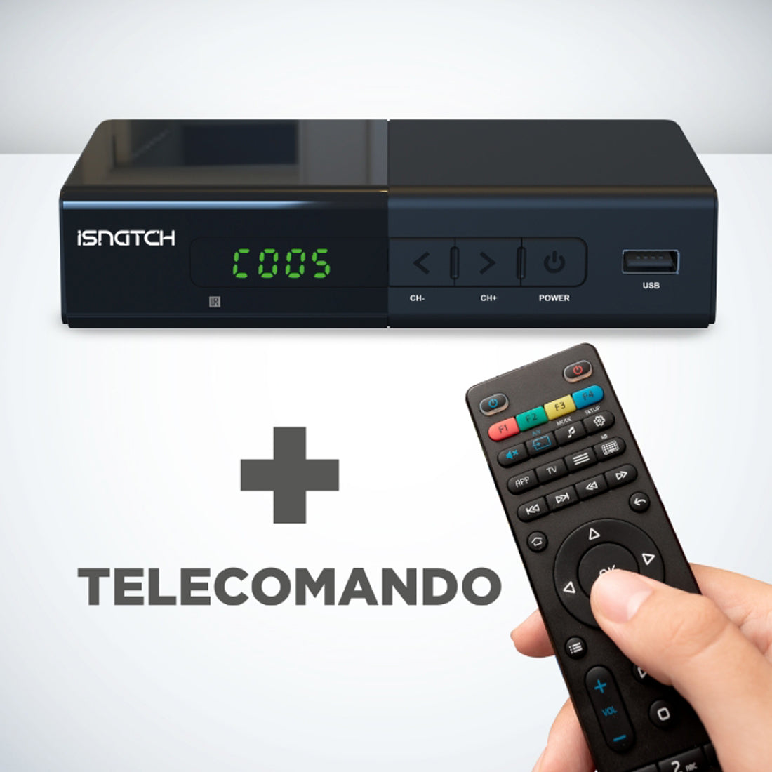 GBC GB-350D Decoder Full HD DVB-T2, digitale terrestre 1080p H.265, porta USB, Telecomando IR universale TV+decoder