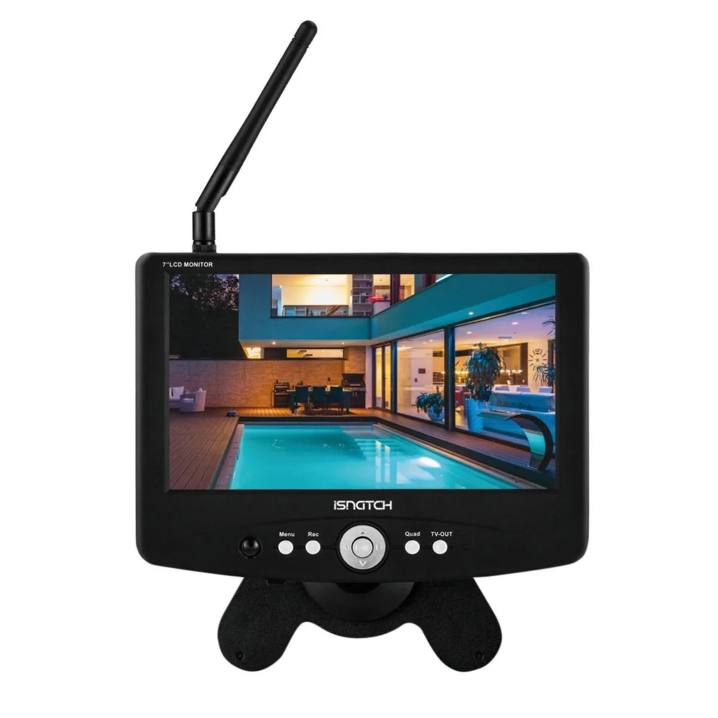 iSnatch 67.4000.90 Kit videosorveglianza con monitor DVR da 7” e telecamera wireless 720p, telecomando per controllo a distanza
