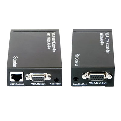 GBC Adattatore estensore VGA su cavo Ethernet fino a 300m con audio, extender VGA