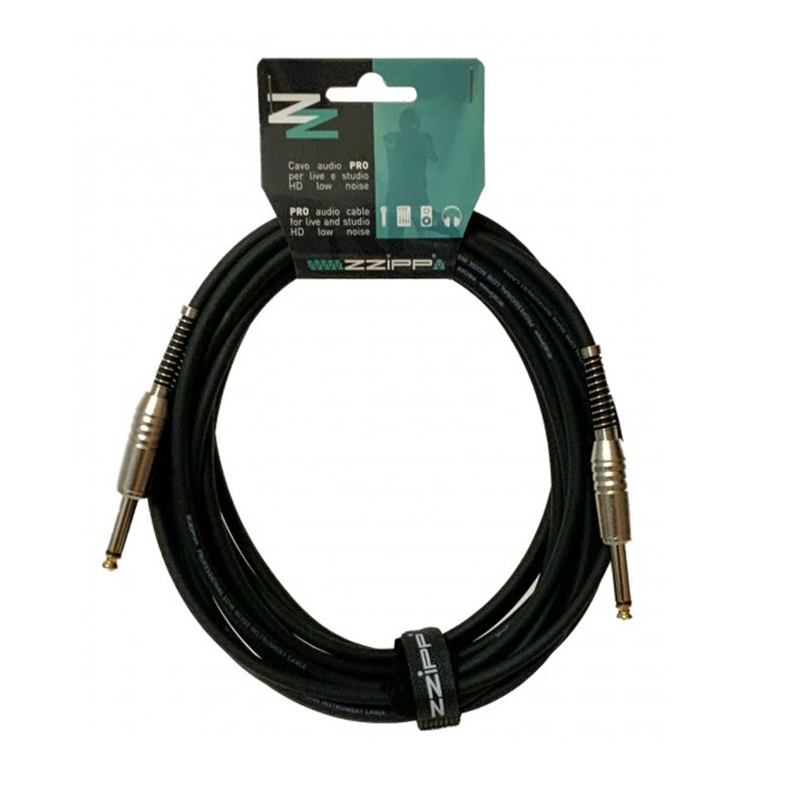 ZZIPP Cavo audio sbilanciato, cavo Jack (TS) 6.35 mm, cavo audio professionale, 1 metro