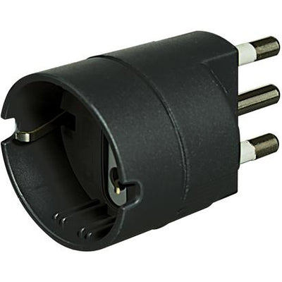 Bticino Adapter with 2P+E 16A plug and German socket, anthracite colour, Schuko socket