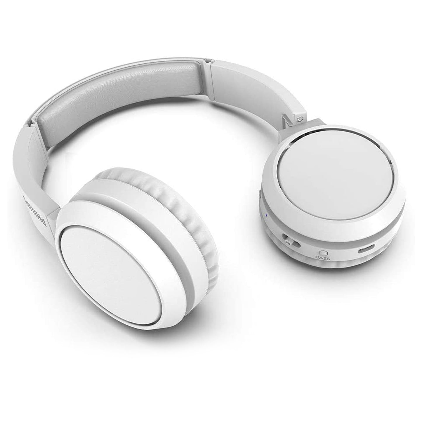 Philips TAH4205 Cuffie richiudibili bluetooth 5.0 con microfono, tasto Bass Boost, 29 ore di riproduzione, ricarica rapida, soppressione dei rumori, bianco opaco