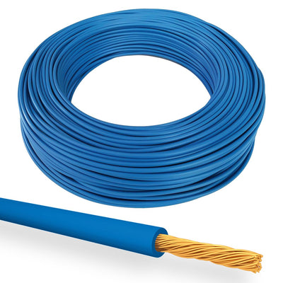 Icel Câble électrique monoconducteur 1,5 mm FS17, fabriqué en Italie, fil électrique pour systèmes, câble pour voitures et motos, câble anti-incendie bleu, prix au mètre