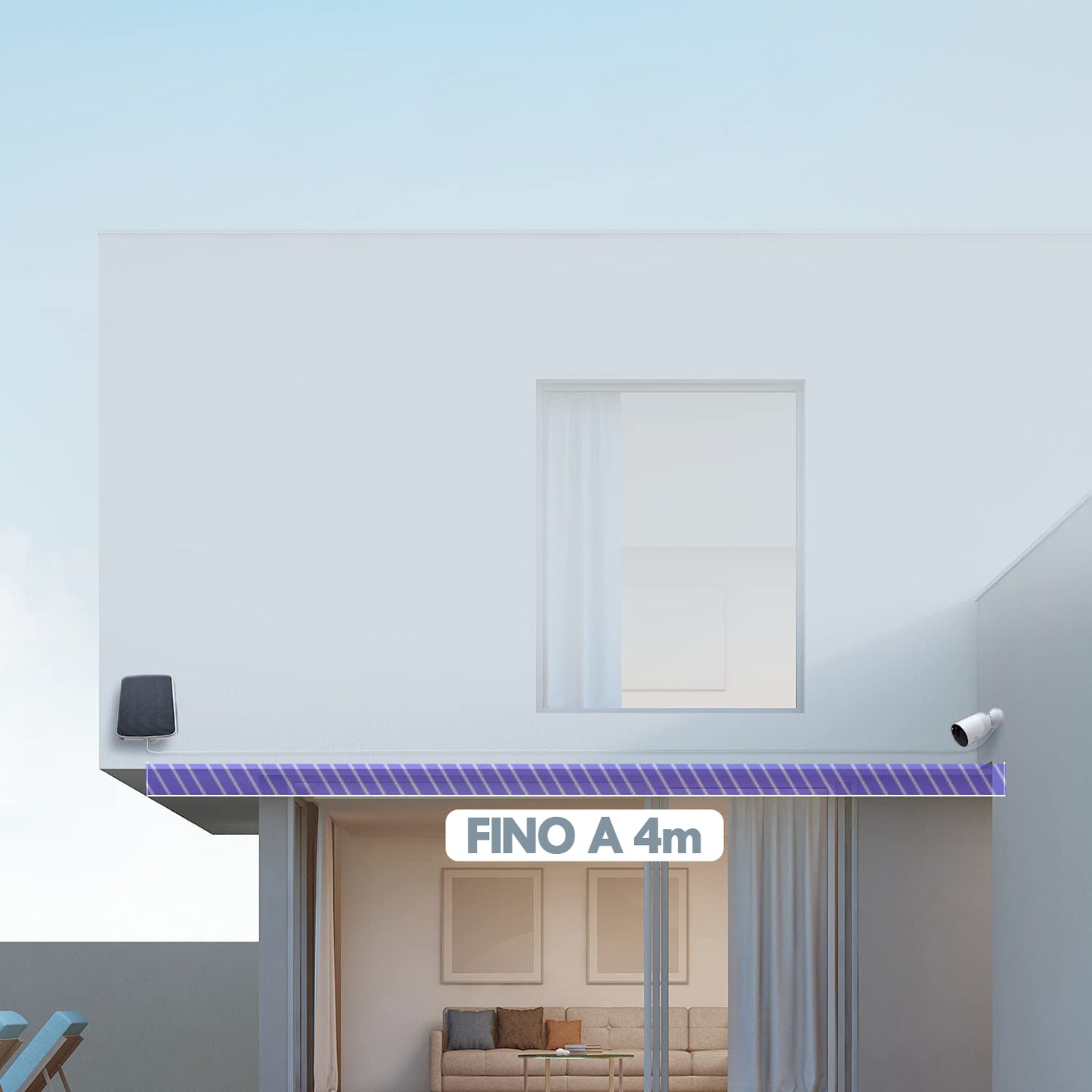 Ezviz pannello solare ad alta efficienza fino a 4.2W di potenza con cavo da 4 metri, impermeabile e resistente alle intemperie, dimensioni ridotte