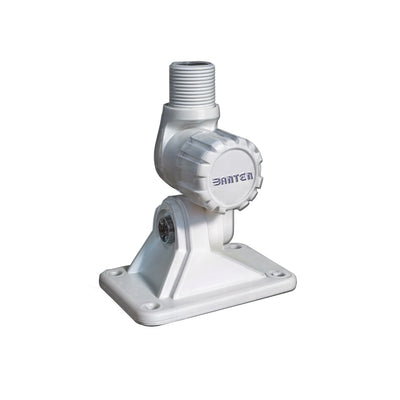 BANTEN Base per antenna in nylon bianco, attacco a cricchetto a quattro vie, 14 fili su un diametro di 1 pollice