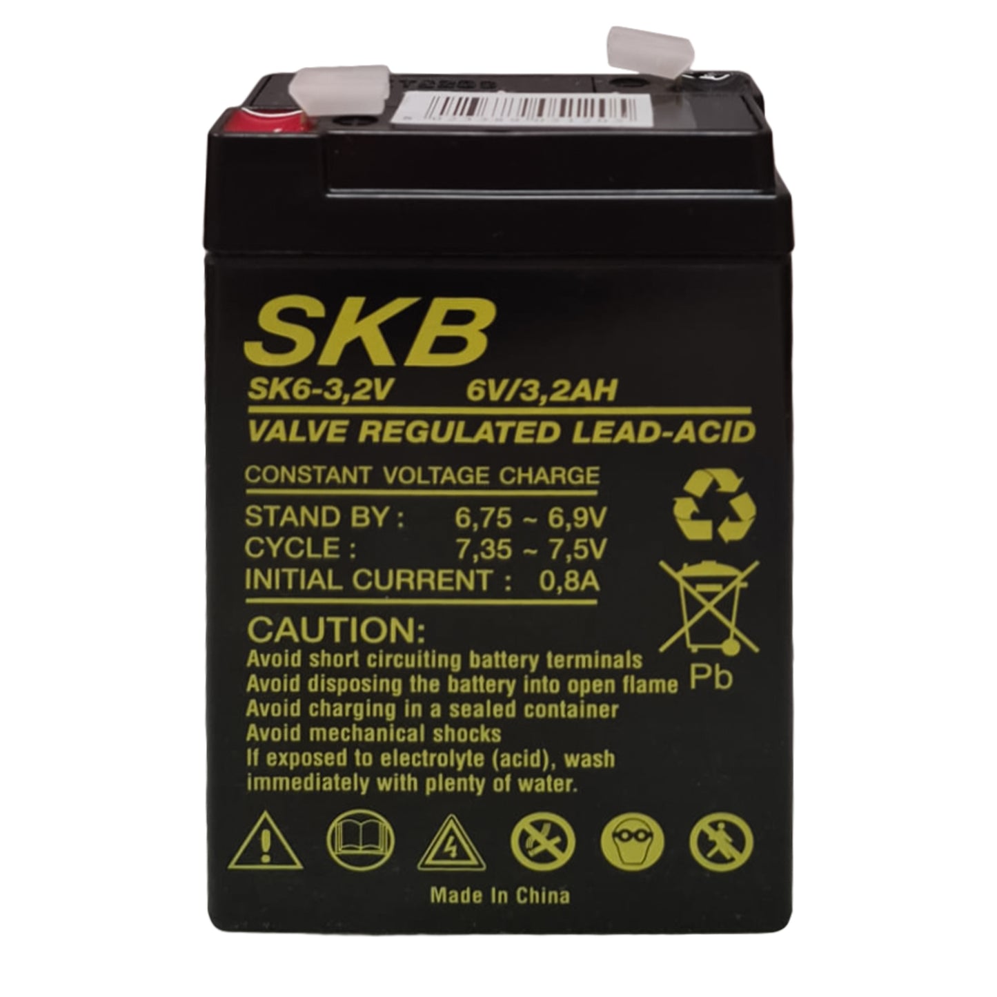 SKB Batteria al piombo SK6-3,2 batteria ricaricabile 6V 3,2AH serie SK, tecnologia AGM piastra piana regolate con valvola