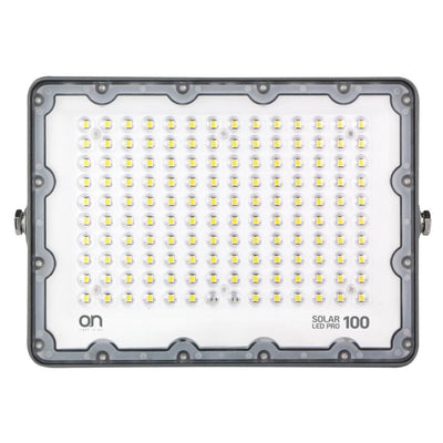 O.N Faretto solare da esterno con luce fredda, faro led con pannello solare e sensore per accensione automatica, lampada led da parete con fotovoltaico 4000K 2000lm