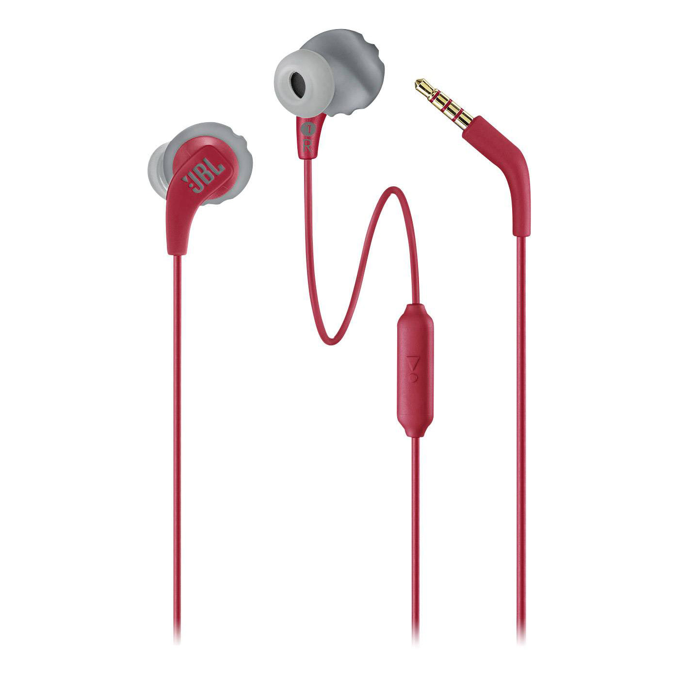 JBL Endurance Run cuffie intra-auricolari sportivi impermeabile, auricolari con filo rosso