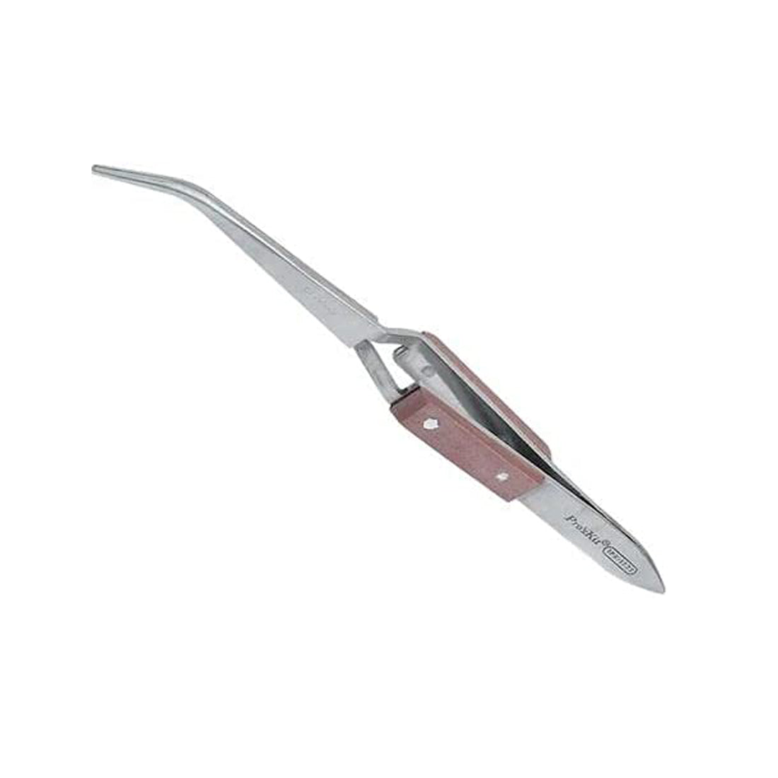 Pro'Skit Cross Leg Welding Tweezers, Stainless Steel Curved Retaining Pliers