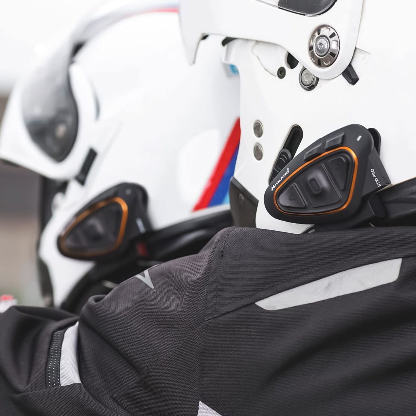 Interphone moto Bluetooth Midland BTX1 PRO, casque casque avec suppression du bruit pour la communication pilote et passager