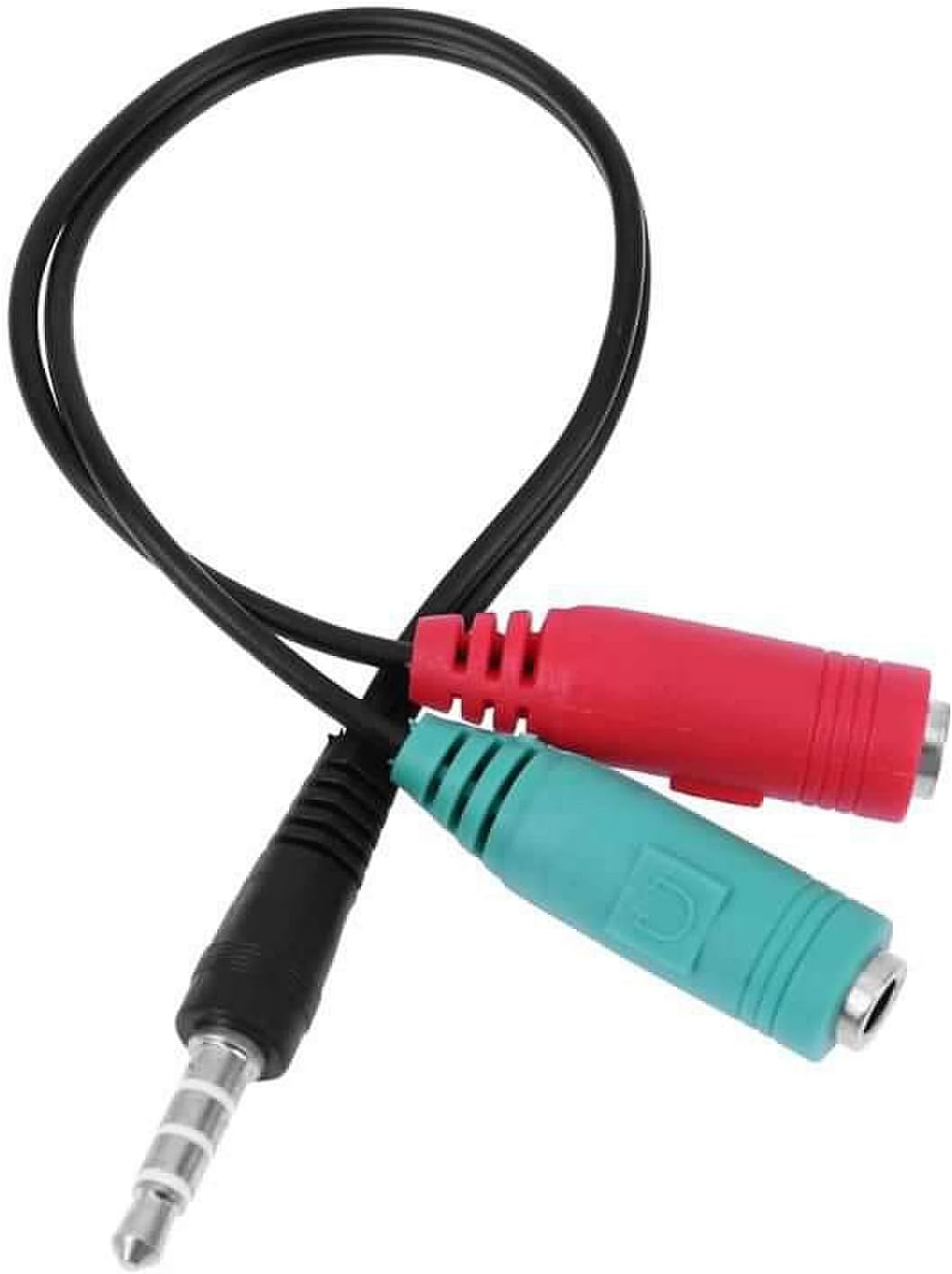 GBC Headphone adapter with microphone for PC, 3.5 mm Jack plug audio adapter, stereo audio cable
