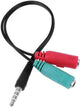GBC Headphone adapter with microphone for PC, 3.5 mm Jack plug audio adapter, stereo audio cable
