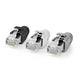 Nedis set 10 pezzi connettori RJ45, plug per cavi di rete CAT7 FTP, contatti placcati, guaina antirottura, grigio, nero e bianco