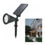 REXER Faretto con ricarica solare, faretto segna passi, con sensore crepuscolare, faro led luce bianca