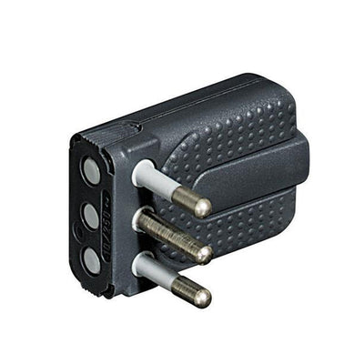 Bticino Space-saving 2P+E 10A Corner Plug, adjustable pins, anthracite colour