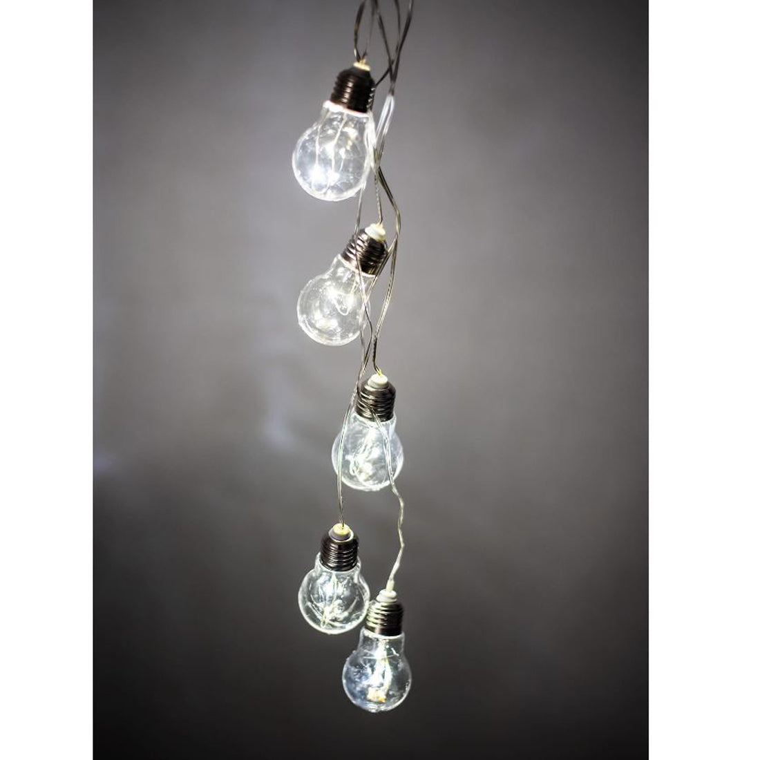 Lumineo decorative LED lights, 70 cm indoor light chain, Christmas decoration, 5 warm white Christmas LED bulbs, battery-operated LED lights, home lighting