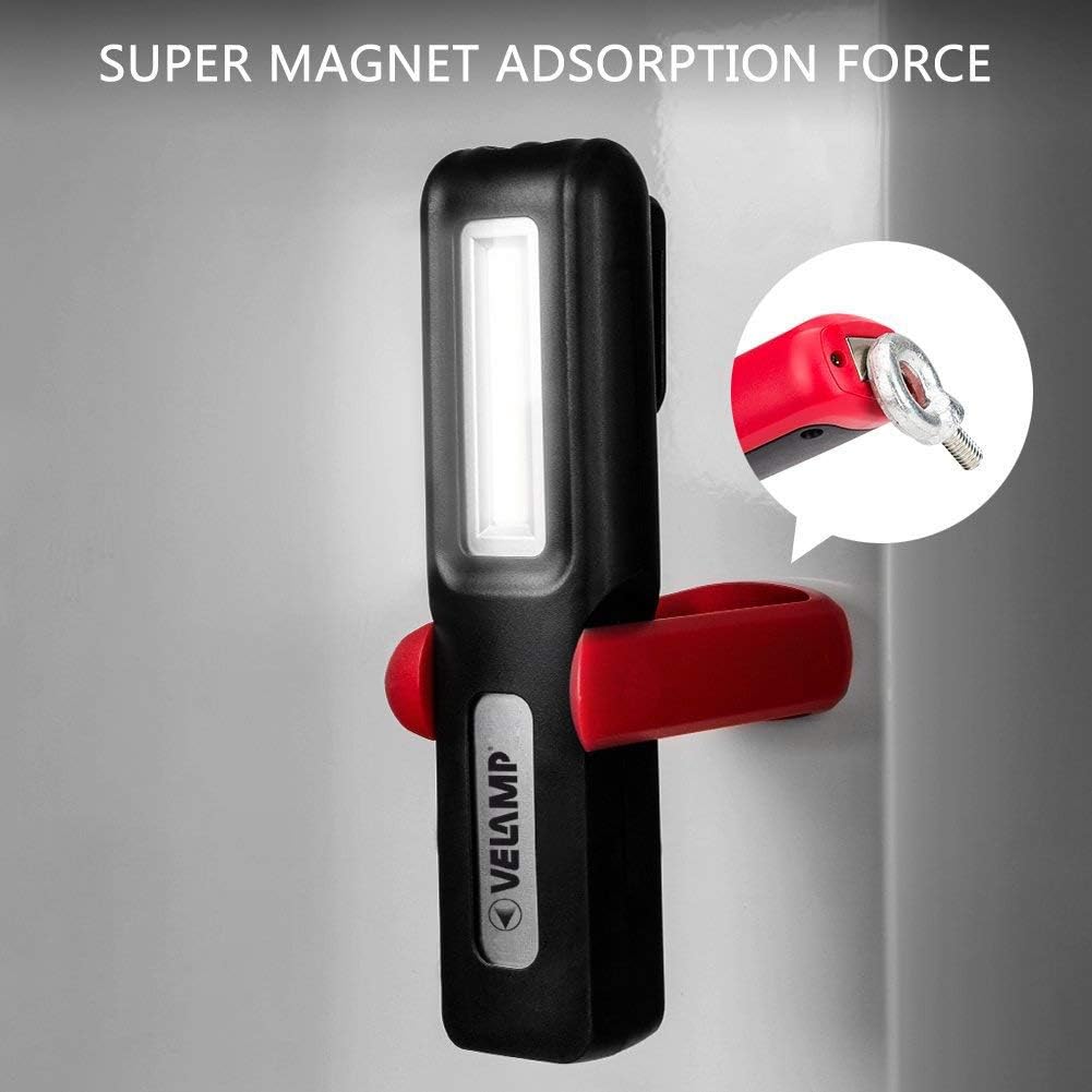 Velamp rechargeable LED torch, multifunction work lamp, torch with COB technology, with hook and magnet