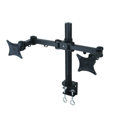 Alpha Elettronica Supporto doppio LCD da scrivania Orientabile, 13"-27", supporto a muro