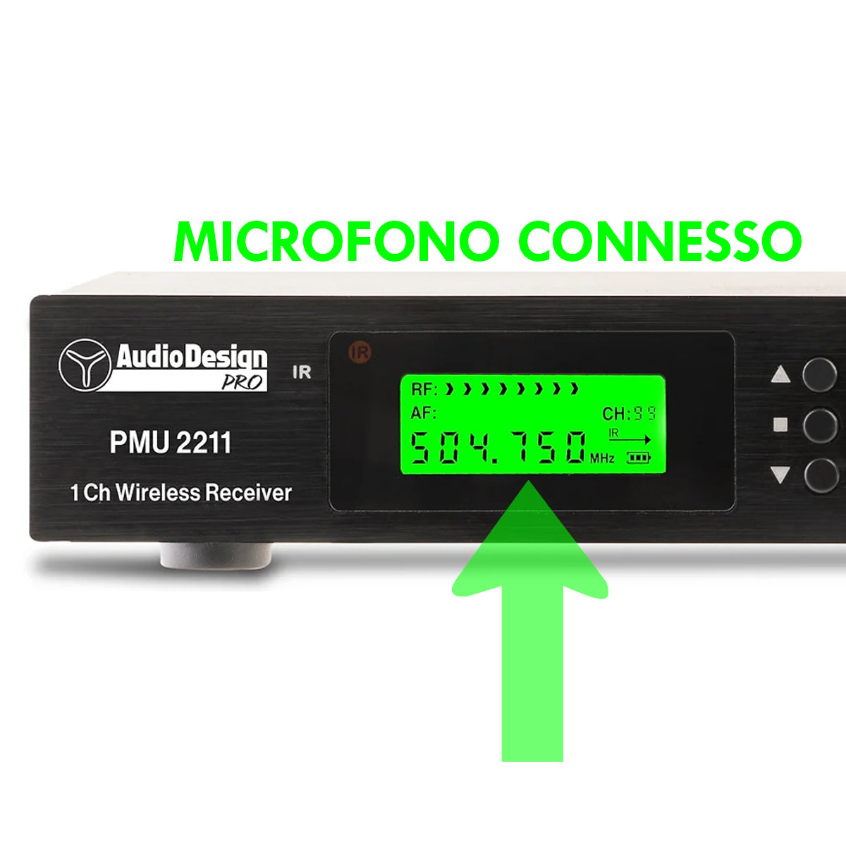 AudioDesign PRO PMU 2211BP UHF control unit and headset microphone set, professional handheld radio microphone kit, wireless microphone with body pack