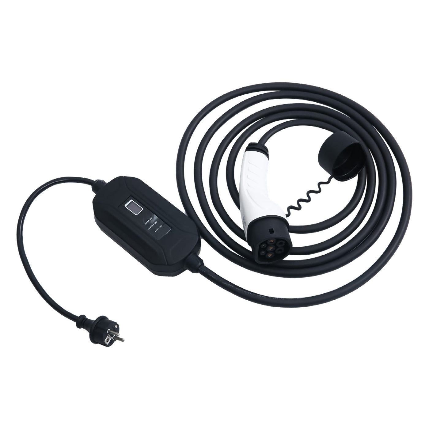 Chargeur Alcapower EV pour voitures électriques 16A 250V avec écran, chargeur EV portable 3,5KW avec câble de 5 mètres, connecteur IEC 62196-2 et prise Schuko
