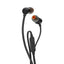 JBL T110 Cuffie In Ear con Microfono, Cavo Piatto Antigroviglio, Comando a un pulsante, JBL Pure Bass Sound, Nero
