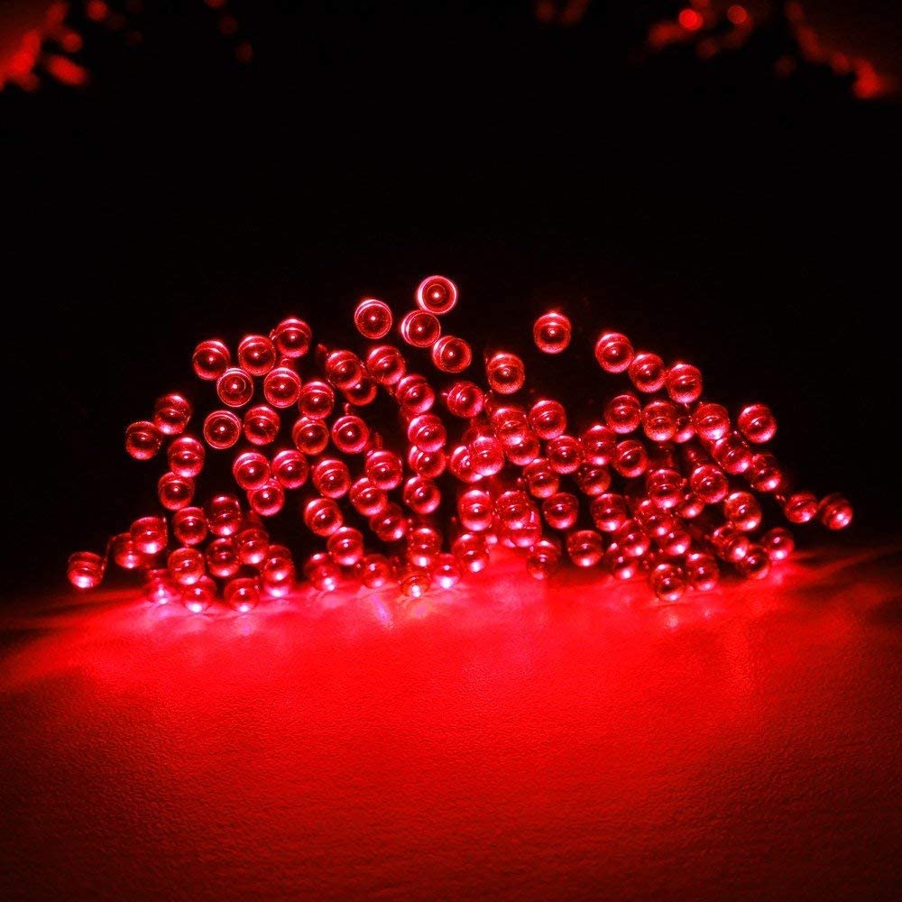 GESCO Catena luminosa interno / esterno 15,5m, luci led con 8 funzioni, 300 led rossa, luci led decorative Natale, illuminazione casa, ghirlanda luce