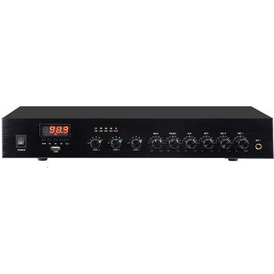 Karma Amplificatore PA 3 zone con bluetooth, lettore MP3 e porta USB, amplificatore con 2 ingressi per microfono