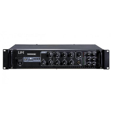 GBC Amplificatore professionale 180W, amplificatore audio a 6 zone, amplificatore audio mp3 con funzione priorità