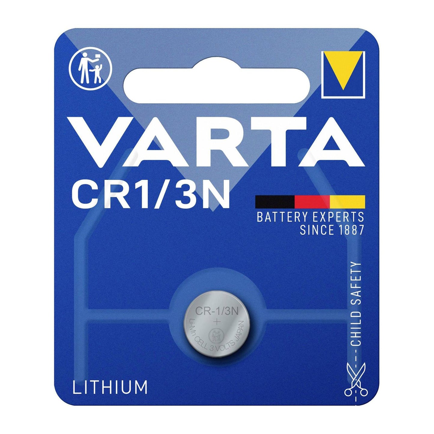 Varta CR1/3N Pile bouton au lithium 3V, cellule plate, spécialiste, 170mAh