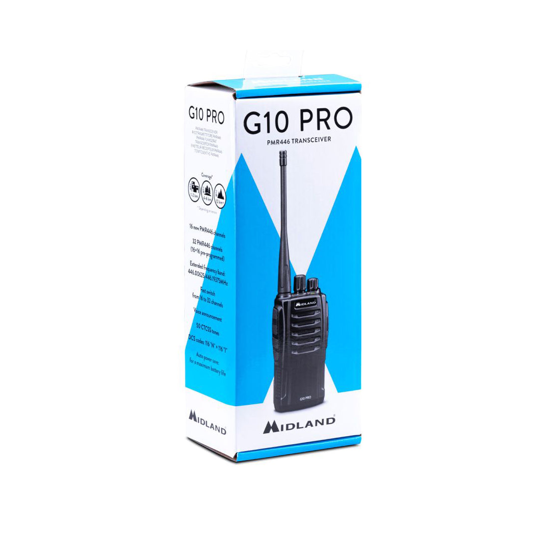 Midland G10 Pro Portable transceiver, semi-professional two-way radio, 32 channels