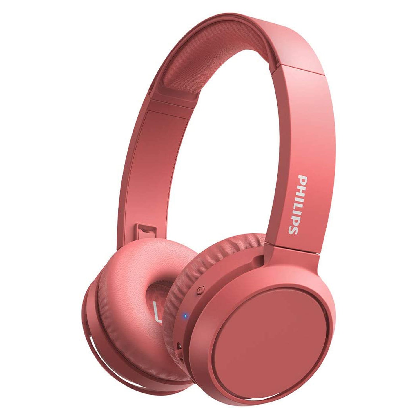 Philips TAH4205 Casque Bluetooth 5.0 pliable avec microphone, bouton Bass Boost, 29 heures d'autonomie, charge rapide, suppression du bruit, rose mat