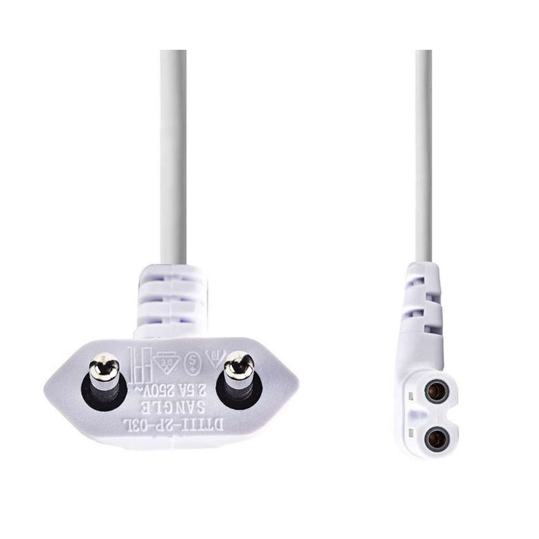Cordon d'alimentation Euro mâle NEDIS IEC-320-C7, câble coudé nickelé 2 m