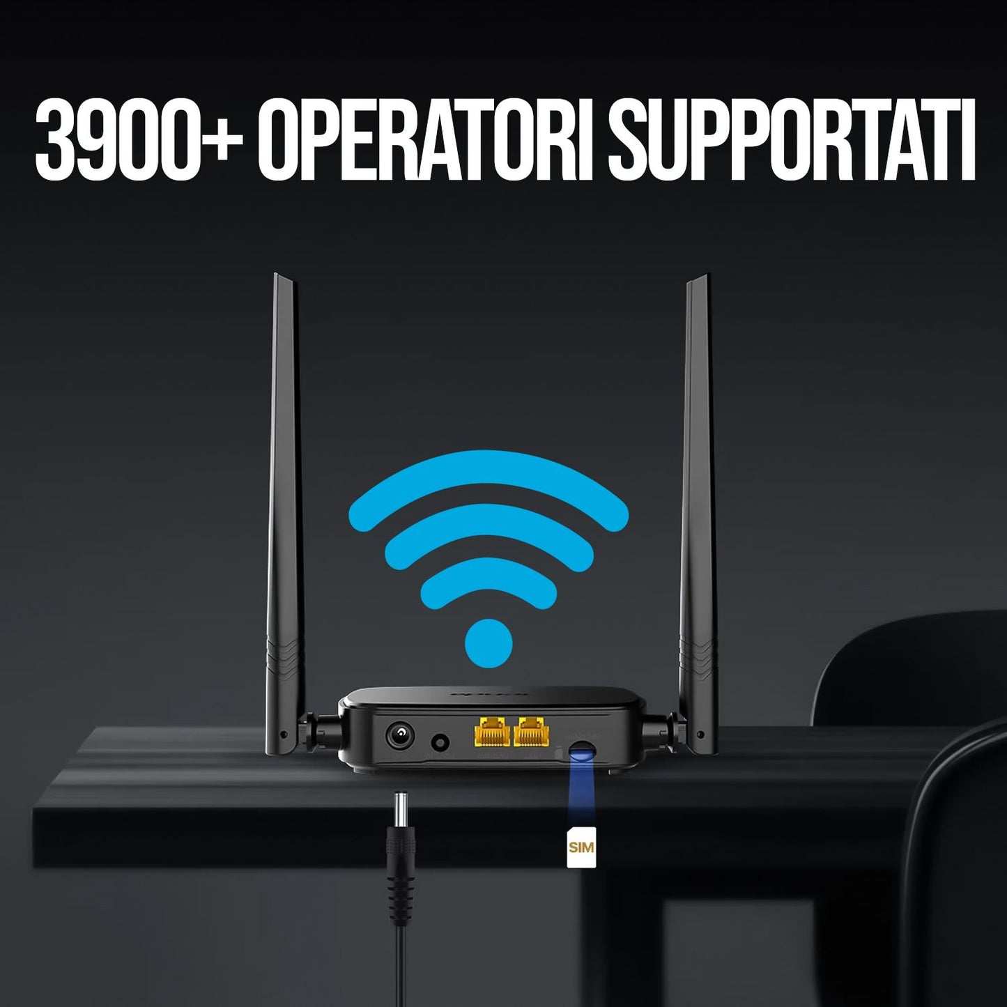 Tenda 4G05 Router SIM Wi-Fi 4G LTE 2.4 GHz sbloccato con slot SIM, velocità fino a 150 Mbps in 4G e 300 Mbps in WiFi, modem portatile per uso domestico lavorativo camper