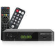 DIPROGRESS DPT207HD DVB-T2 Hevc 10 bit decoder, digital terrestrial receiver with two 2 in 1 universal remote controls, USB port, HDMI, Scart, black