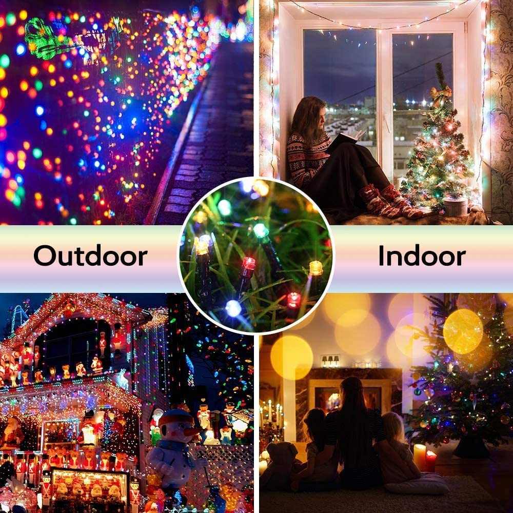 GESCO Catena luminosa per esterno 20 metri, luci led con 8 funzioni, 300 led colorate, luci led decorative Natale, illuminazione casa, ghirlanda luce
